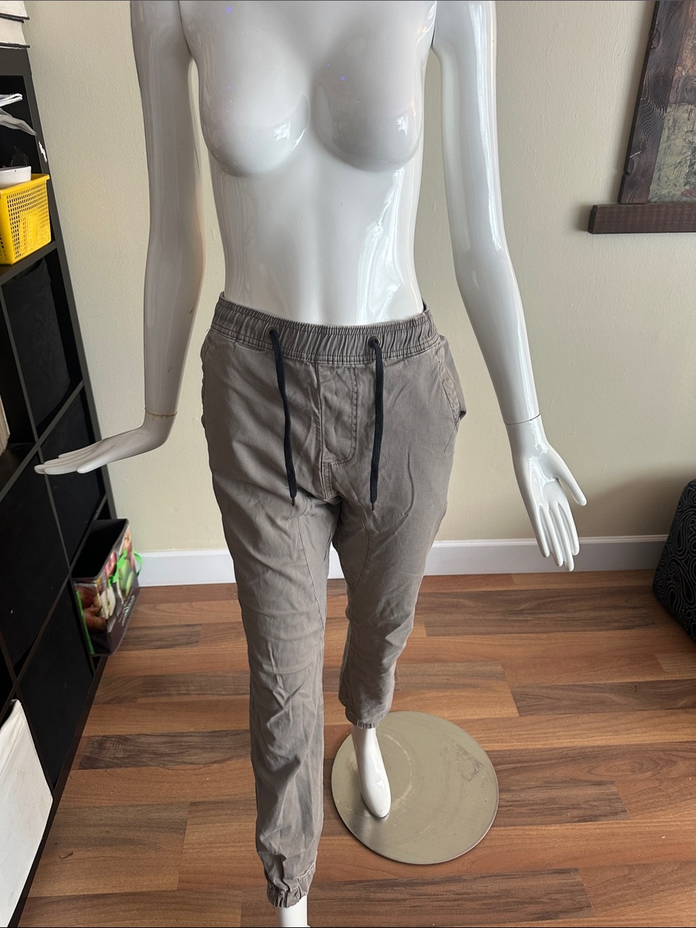 Men's Taupe Drawstring Jogger Pants